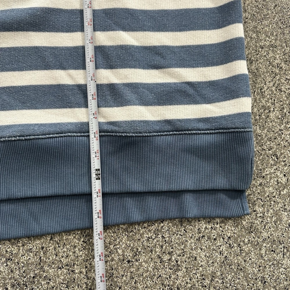 American Eagle Sweatshirt Womens S Top Big Hug Henley Striped Blue Lived In - Picture 6 of 10